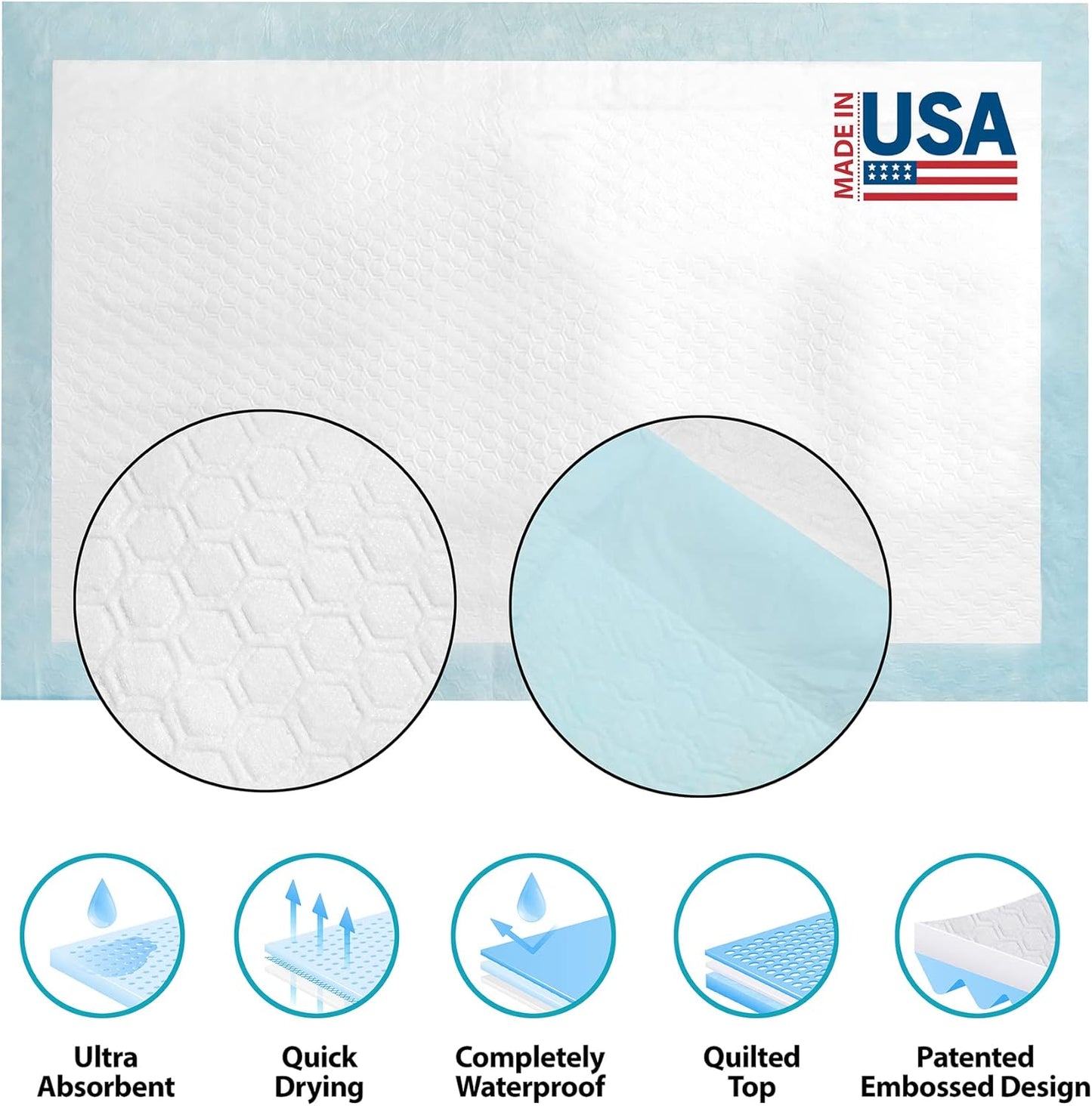 AbsorbEase® Large Puppy Pee Pads 23"x36" | Dog Pee Training Pads | Disposable Pet Piddle and Potty Pads for Puppies | Dogs | Doggie| Cats | Rabbits