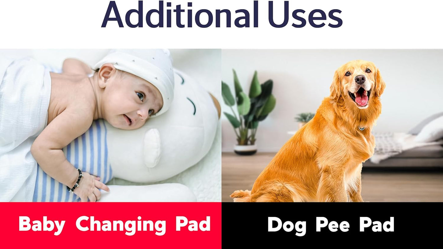XL Washable Reusable Underpads 36"x54" Waterproof Absorbent Incontinence Bed Pad Large Underpad with Heavy 4-Layer- Pads for Adults Seniors Kids & Pets